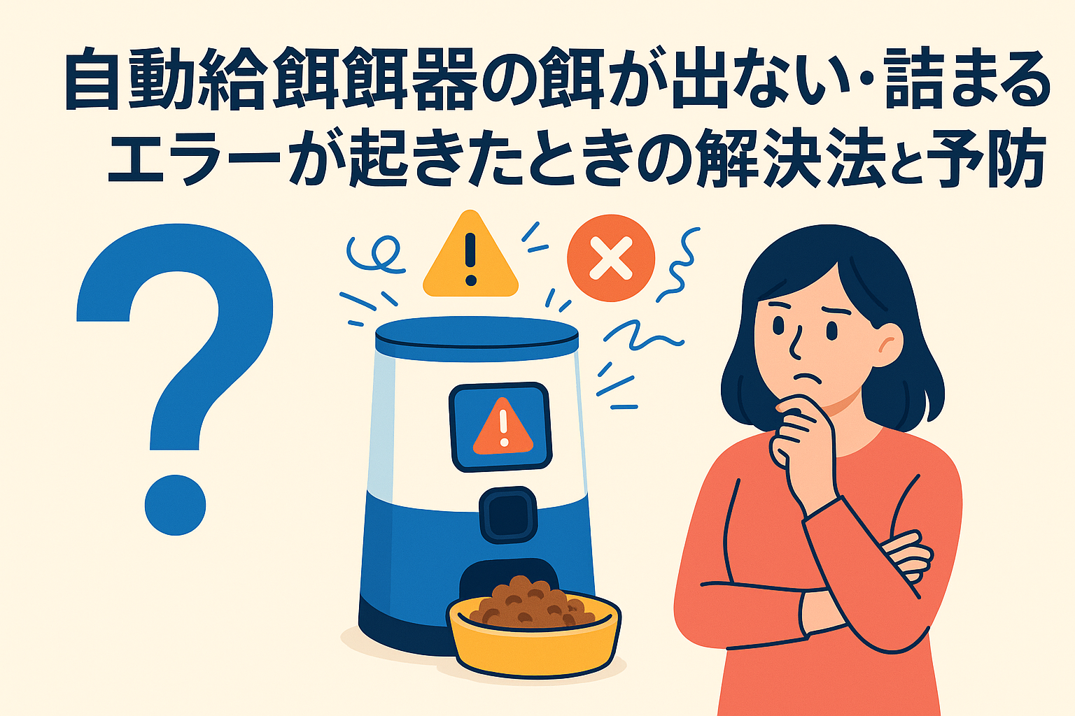 自動給餌器の餌が出ない・詰まる・エラーが起きたときの解決法と予防策